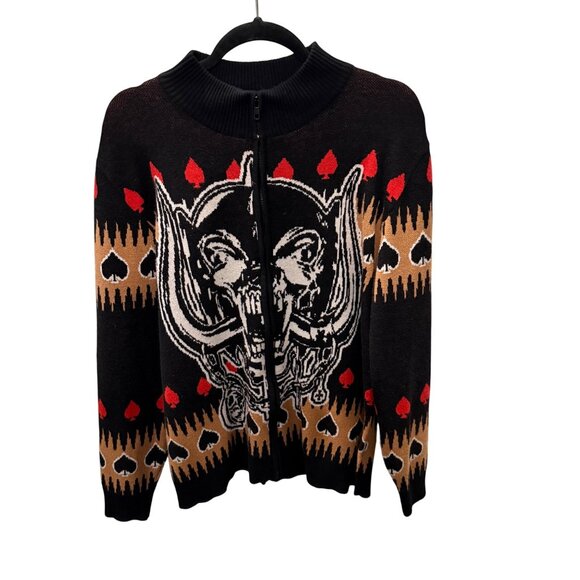 Other - Motörhead Full-Zip Black Sweater With Ace Of Spades Graphic Print Large 100% Acr